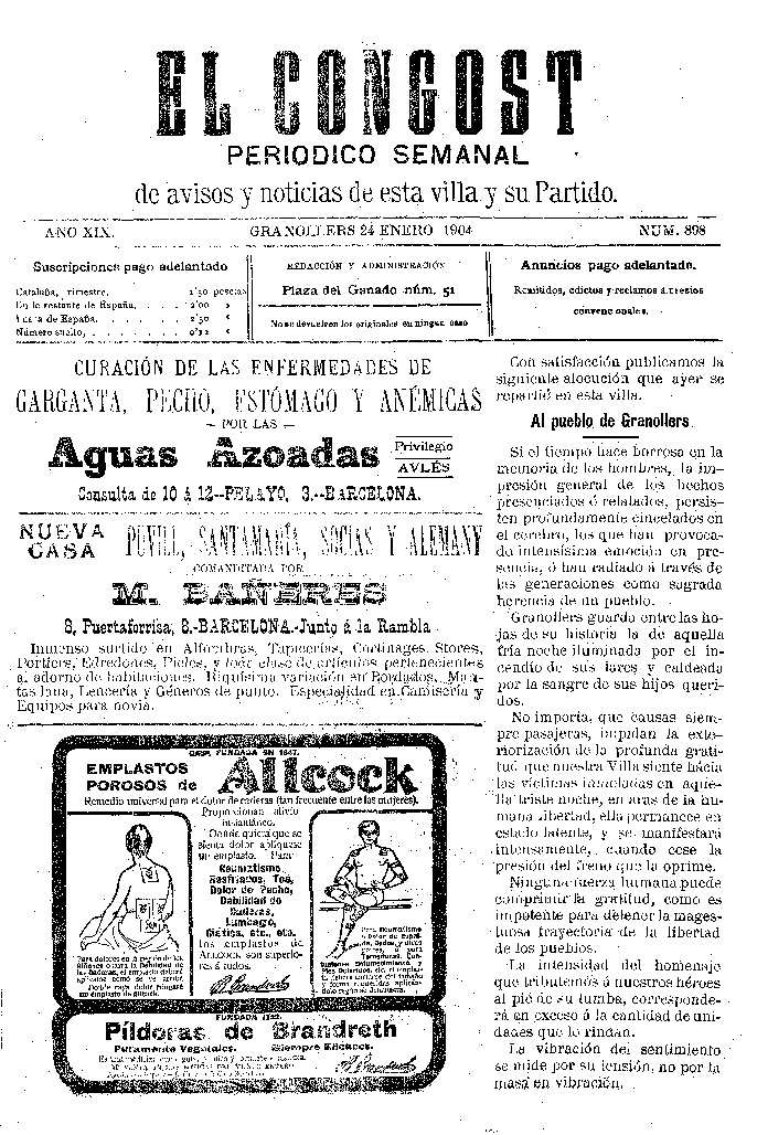 El Congost, 24/1/1904 [Exemplar]