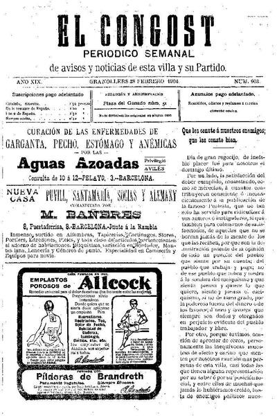 El Congost, 28/2/1904 [Issue]