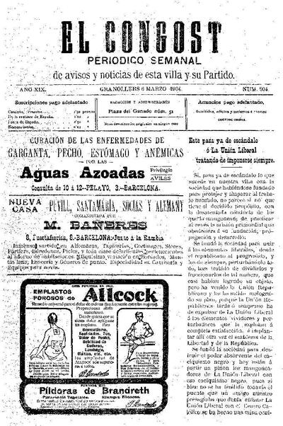 El Congost, 6/3/1904 [Issue]