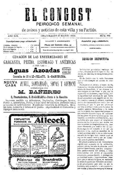 El Congost, 27/3/1904 [Issue]