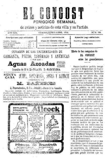 El Congost, 3/4/1904 [Issue]