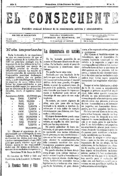 El Consecuente, 13/2/1916 [Ejemplar]