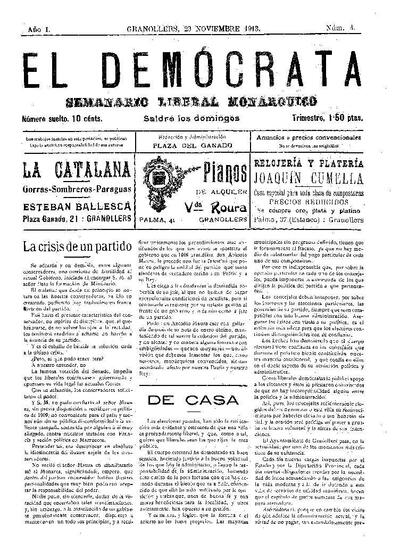 El Demòcrata, 23/11/1913 [Exemplar]