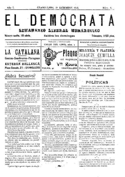 El Demòcrata, 21/12/1913 [Ejemplar]