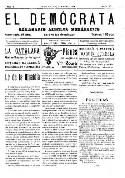 El Demòcrata, 4/1/1914 [Ejemplar]