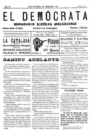 El Demòcrata, 15/2/1914 [Issue]