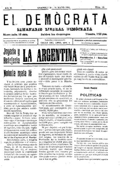 El Demòcrata, 31/5/1914 [Issue]