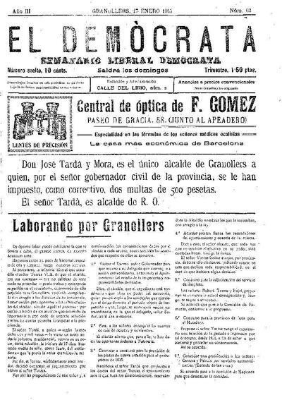 El Demòcrata, 17/1/1915 [Exemplar]