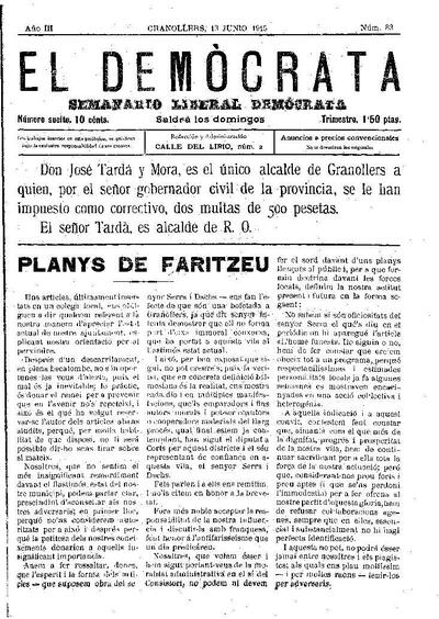 El Demòcrata, 13/6/1915 [Exemplar]