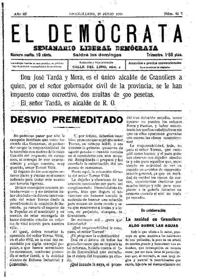 El Demòcrata, 29/6/1915 [Exemplar]