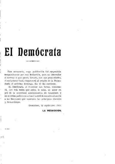 El Demòcrata, 12/9/1915 [Exemplar]