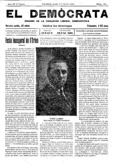 El Demòcrata, 9/1/1916 [Exemplar]