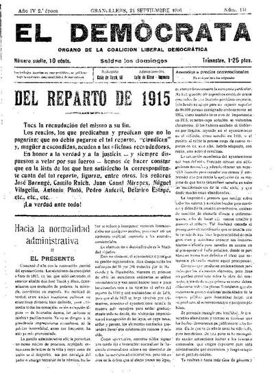 El Demòcrata, 24/9/1916 [Exemplar]