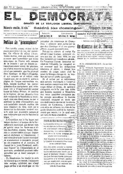 El Demòcrata, 15/10/1922 [Exemplar]