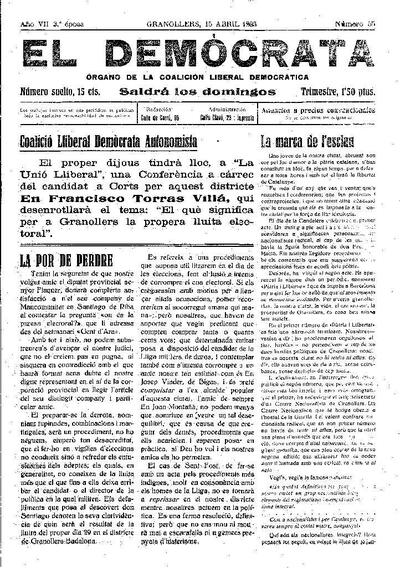 El Demòcrata, 15/4/1923 [Issue]