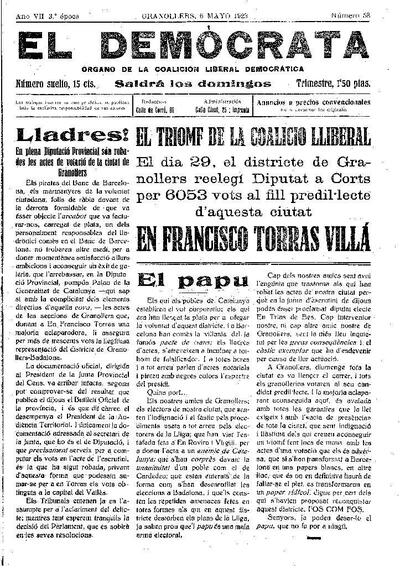 El Demòcrata, 6/5/1923 [Exemplar]