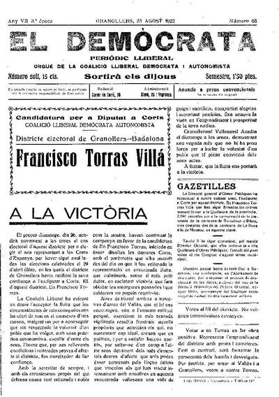 El Demòcrata, 23/8/1923 [Issue]