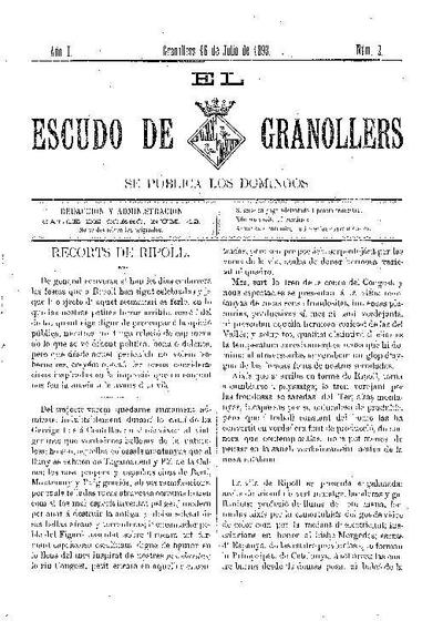 El Escudo de Granollers, 16/7/1893 [Issue]