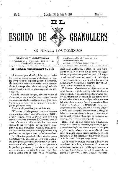 El Escudo de Granollers, 30/7/1893 [Issue]