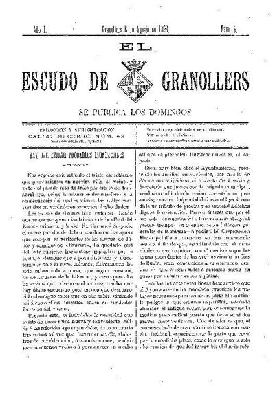 El Escudo de Granollers, 6/8/1893 [Issue]