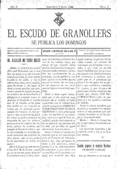 El Escudo de Granollers, 3/1/1894 [Ejemplar]