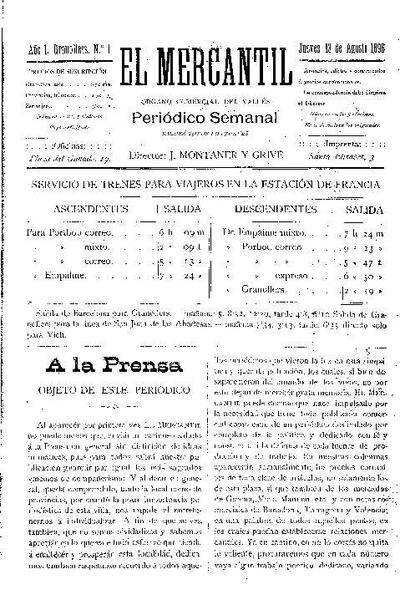 El Mercantil, 13/8/1896 [Issue]