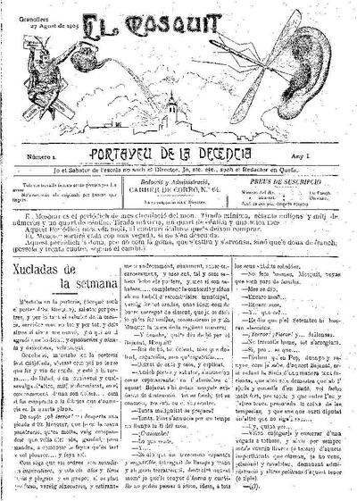El Mosquit, 27/8/1905 [Issue]