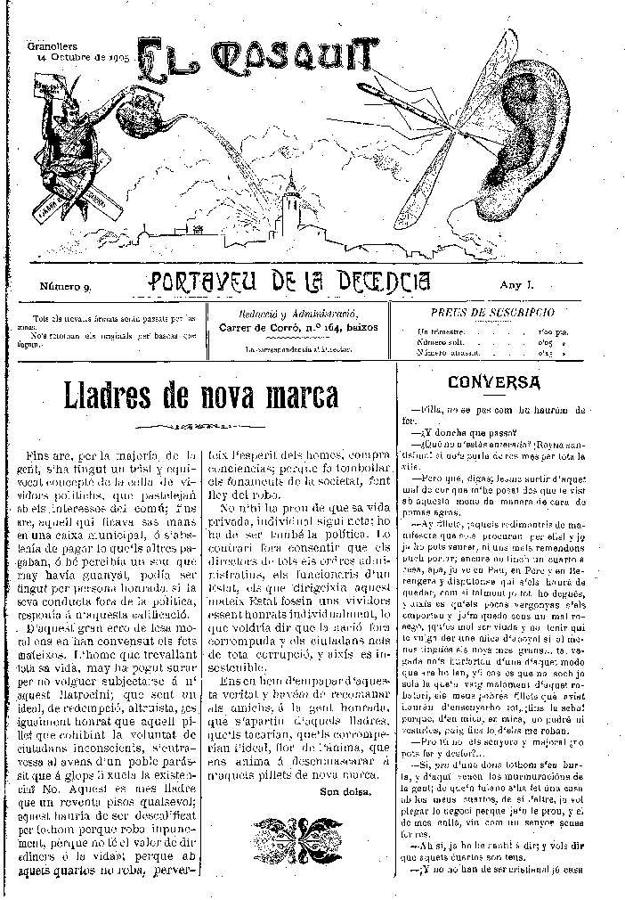 El Mosquit, 14/10/1905 [Issue]