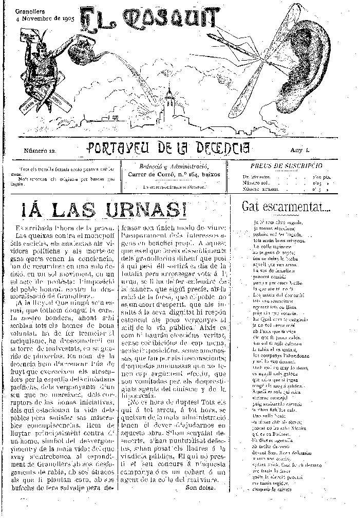 El Mosquit, 4/11/1905 [Issue]