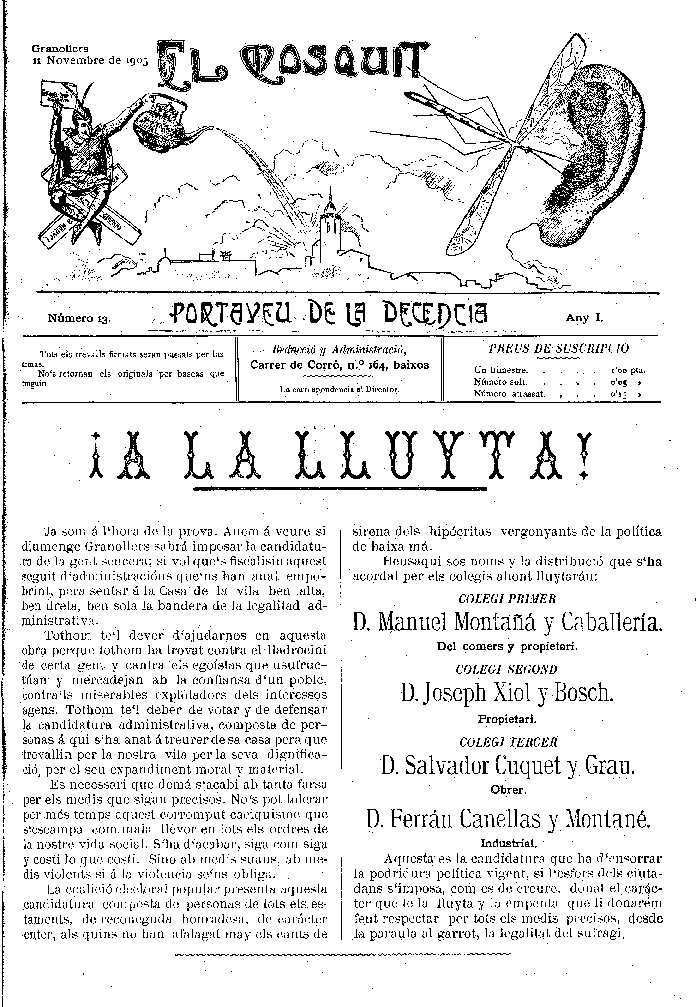 El Mosquit, 11/11/1905 [Issue]