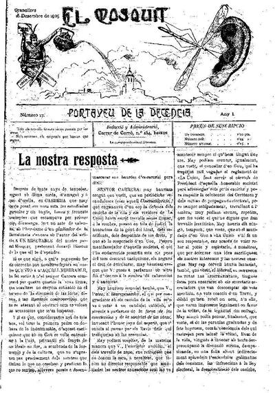 El Mosquit, 16/12/1905 [Issue]