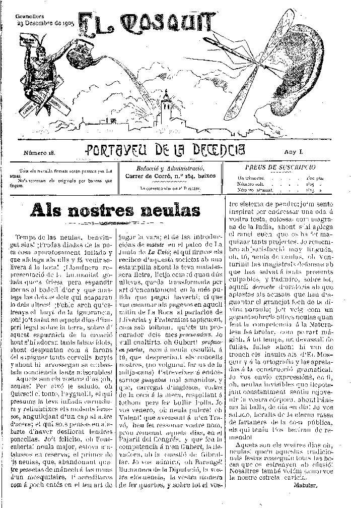 El Mosquit, 23/12/1905 [Issue]