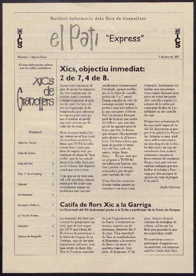El Pati (Revista dels Xics de Granollers), 6/2001 [Issue]