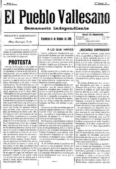 El Pueblo Vallesano, 14/10/1905 [Exemplar]