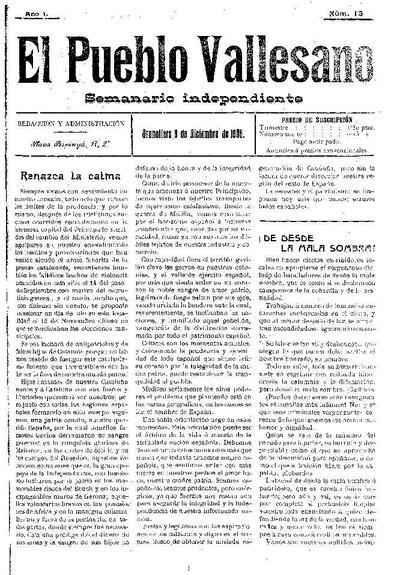 El Pueblo Vallesano, 9/12/1905 [Exemplar]