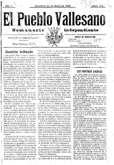 El Pueblo Vallesano, 27/1/1906 [Exemplar]