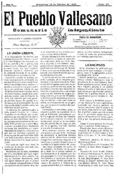 El Pueblo Vallesano, 10/2/1906 [Exemplar]