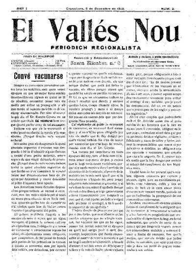 El Vallès Nou, 8/12/1912 [Issue]
