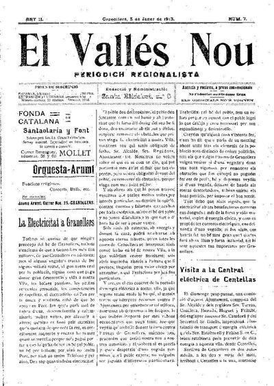 El Vallès Nou, 5/1/1913 [Issue]