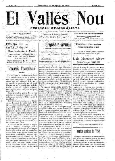 El Vallès Nou, 16/2/1913 [Issue]