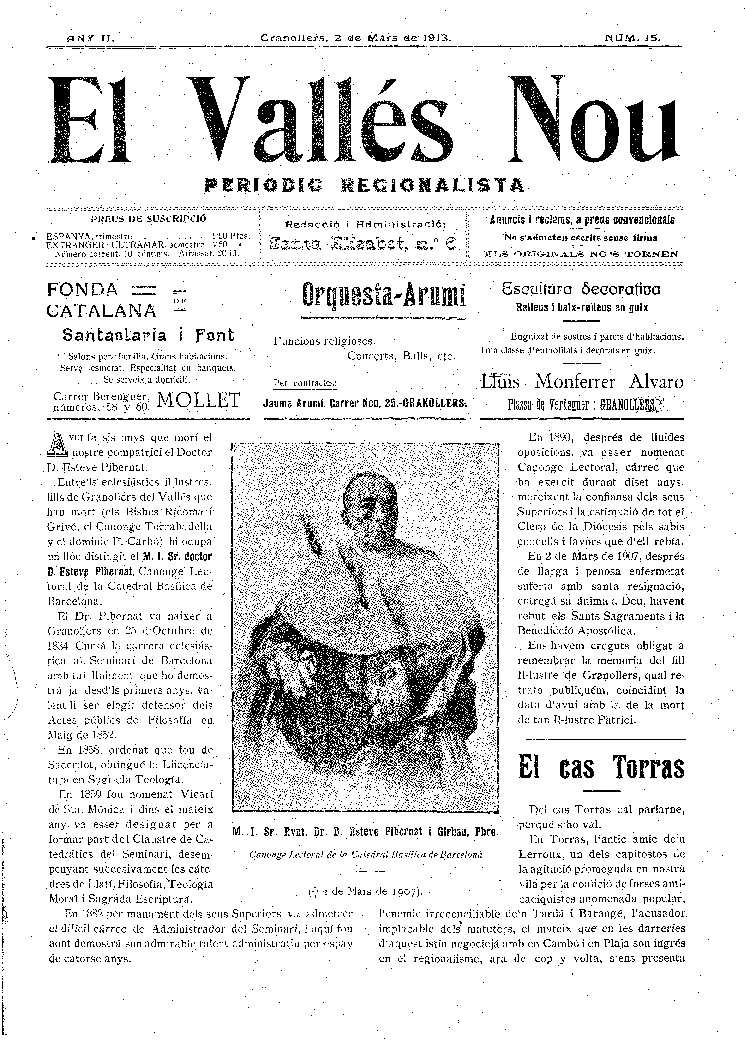 El Vallès Nou, 2/3/1913 [Issue]