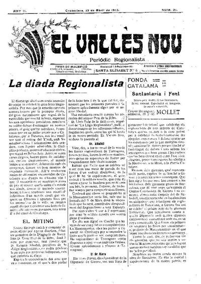 El Vallès Nou, 13/4/1913 [Issue]
