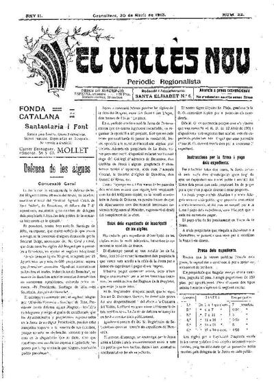 El Vallès Nou, 20/4/1913 [Issue]