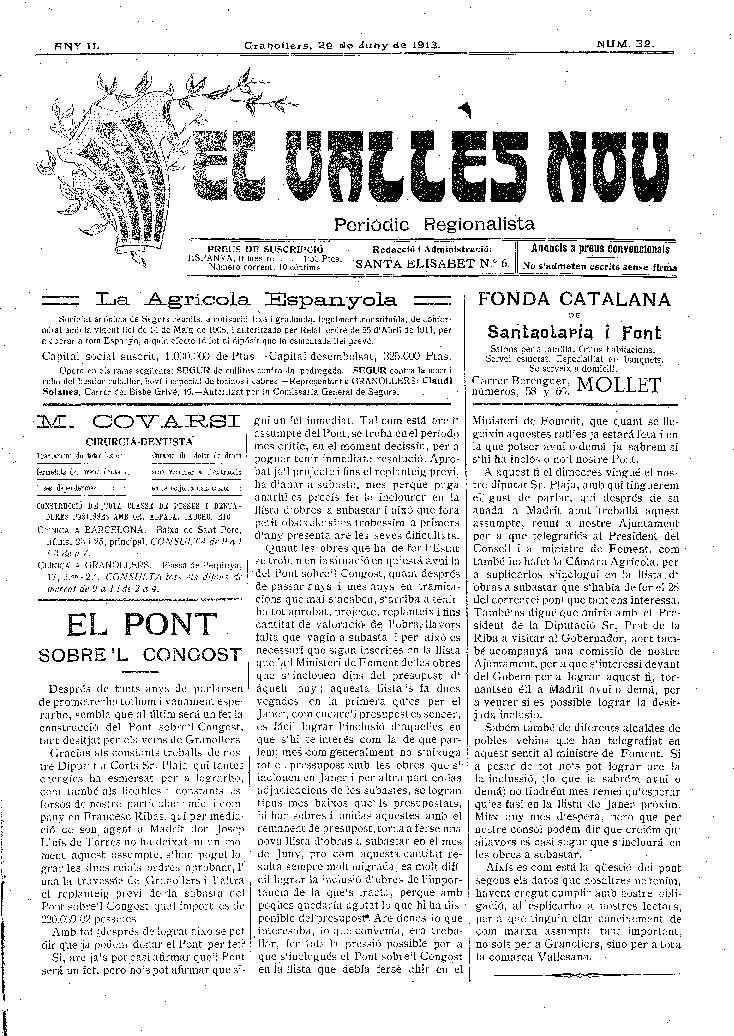El Vallès Nou, 29/6/1913 [Issue]