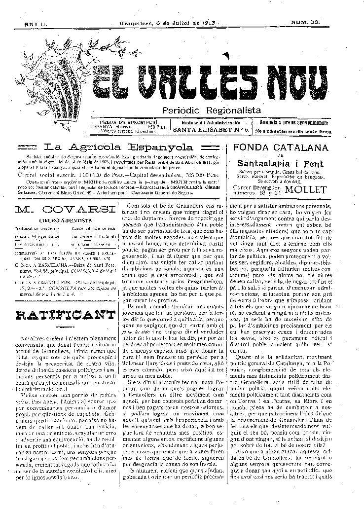 El Vallès Nou, 6/7/1913 [Issue]