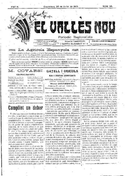 El Vallès Nou, 20/7/1913 [Issue]