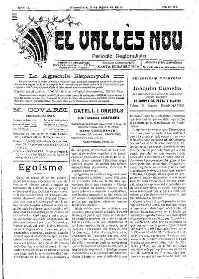 El Vallès Nou, 3/8/1913 [Issue]