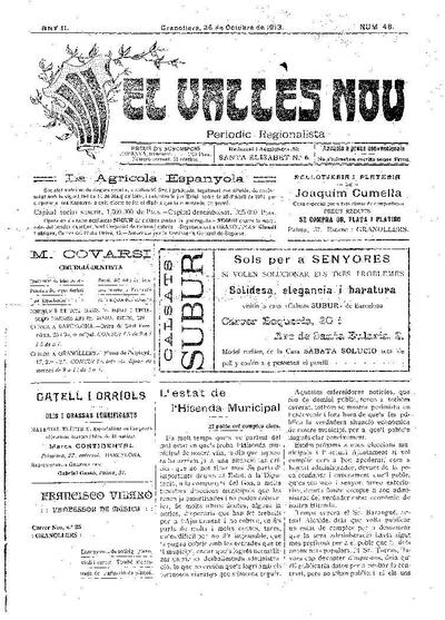 El Vallès Nou, 26/10/1913 [Issue]