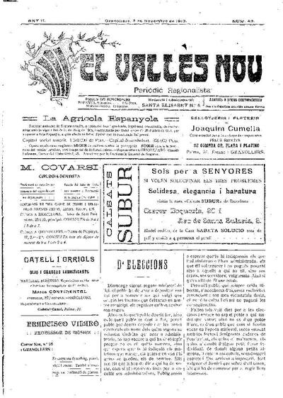 El Vallès Nou, 2/11/1913 [Issue]