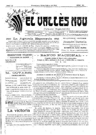 El Vallès Nou, 22/2/1914 [Issue]